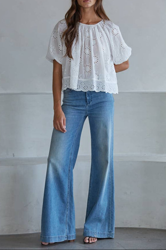 Adalyn Eyelet Top