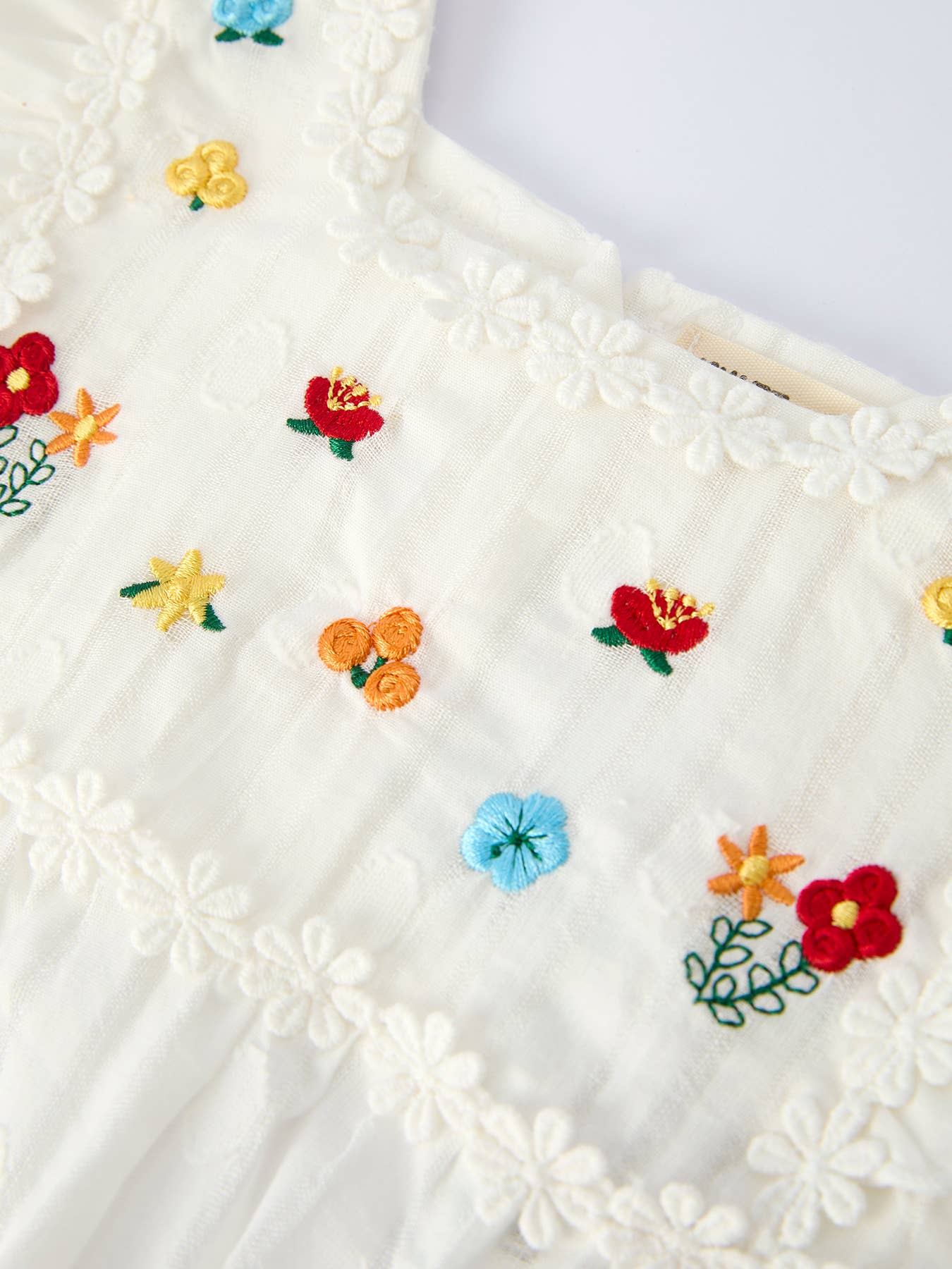 Floral Embroidery Baby Girl Romper