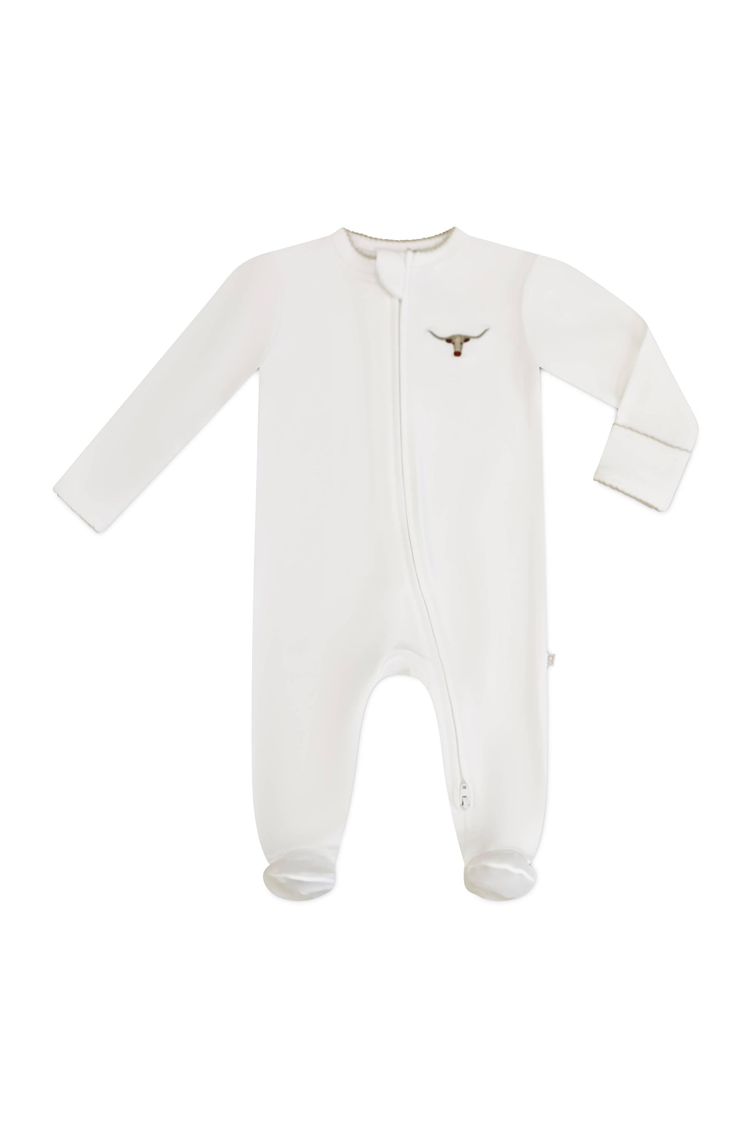 Pip Embroidered Zip Romper Longhorns