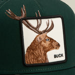 Goorin Bros Over the Line Buck embroidered patch framed clean on the crown with tonal stitching western fashion