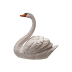 Stoneware Swan, White, Orange Color & Black