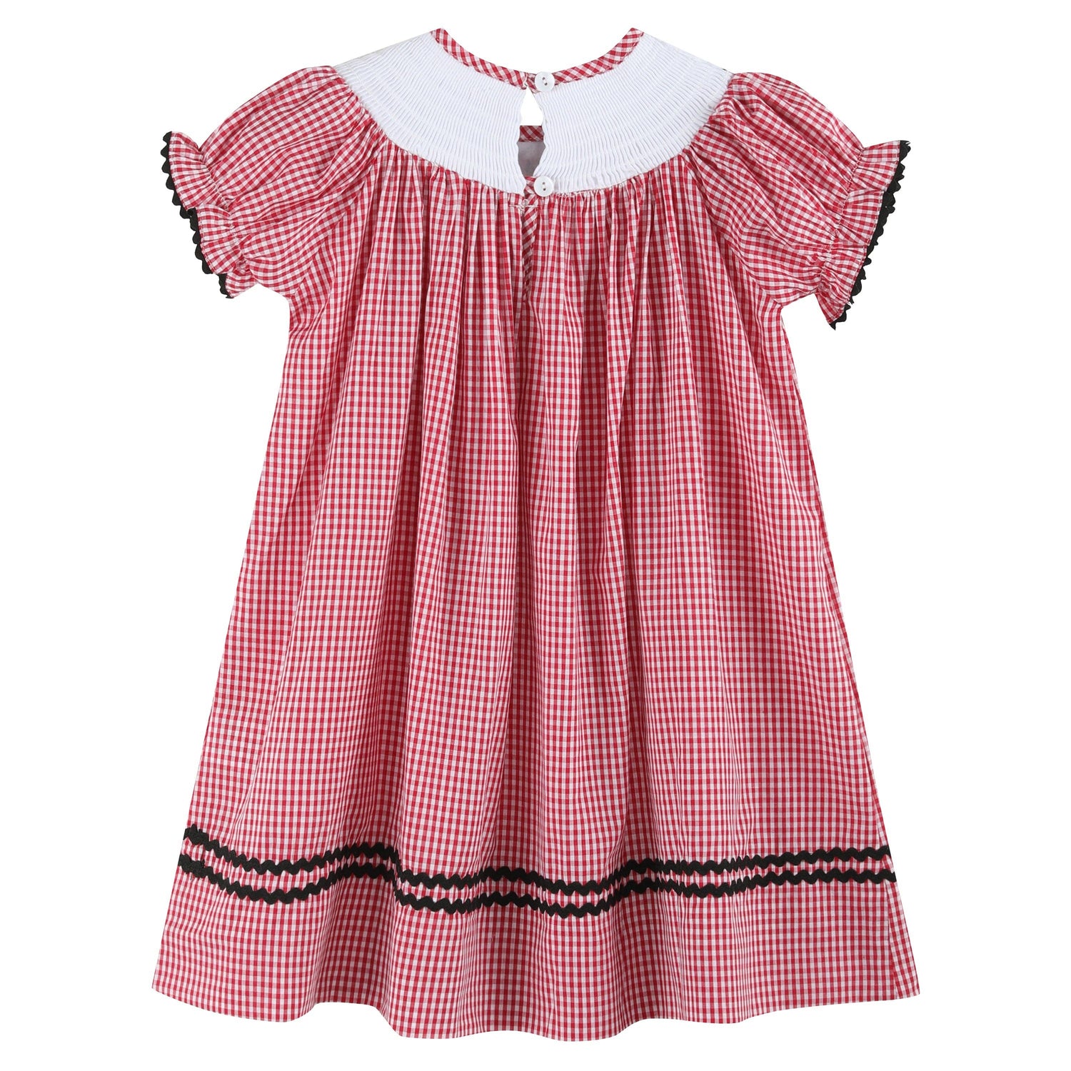 Aurora Red Gingham Barn Animals Dress