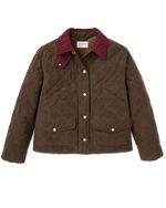 Filson Womens Quilted Outfitter Jacket Dark Brown field inspired pockets from archival jacket designs womens western boutique Park City