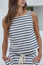 Kelli Striped Sleeveless Top womens summer top beach summer western fashion womens boutique clothing Boltranchstore.com