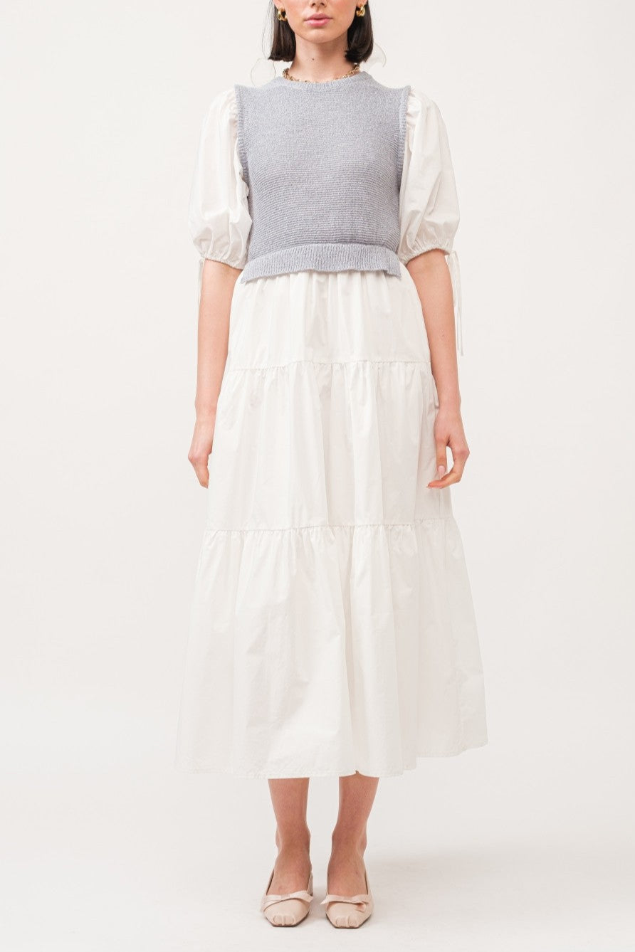 The Clover Dress is a charming midi dress featuring playful puffed sleeves womens dress ballerina farm clothing Utah free shipping Boltranchstore.com