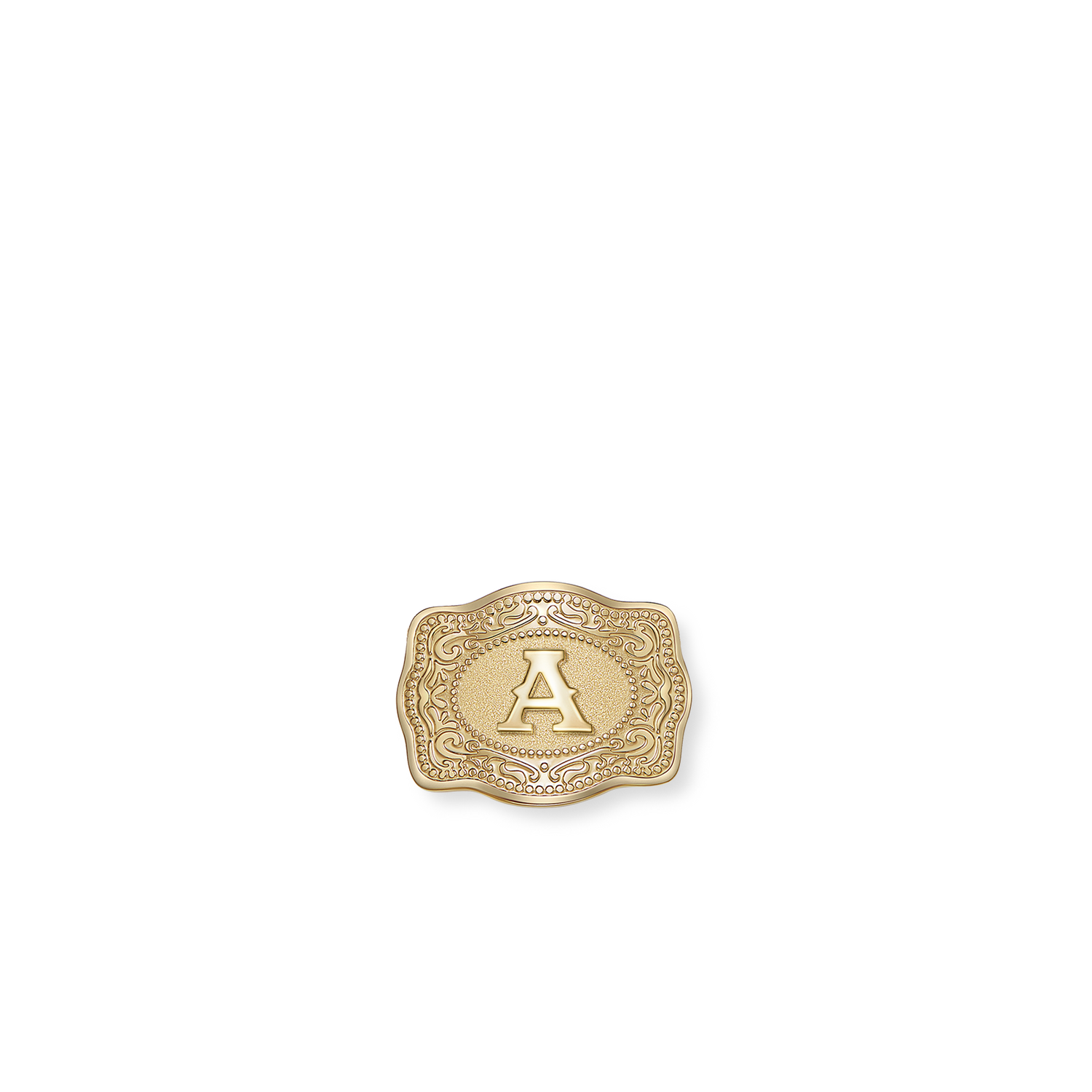 Mini Belt Buckle Gold Initial Hatpin
