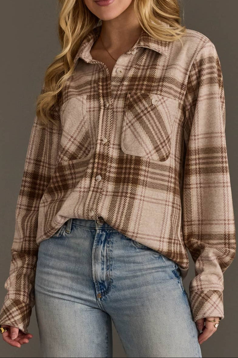 Rosie Womens Plaid Button Up Shirt