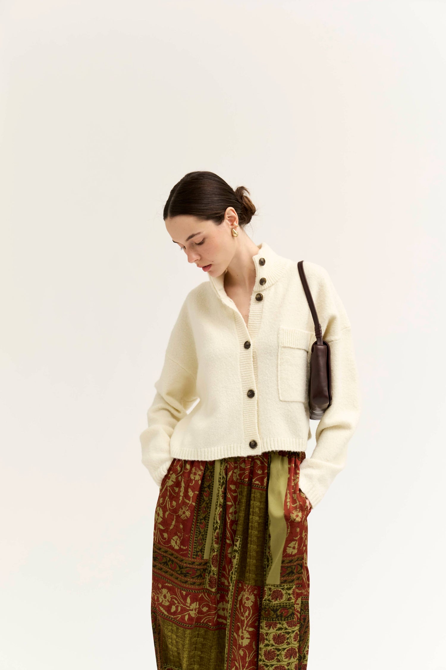 Lizzy Funnel Neck Crop Cardigan