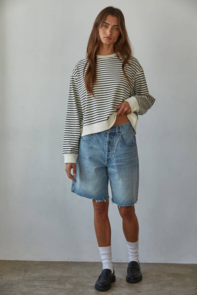 Sally Striped Crew Neck Top