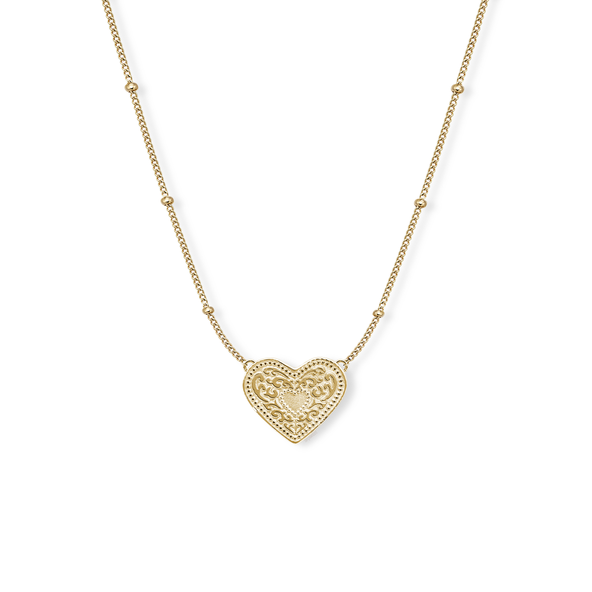 Audrey Heart Necklace Gold