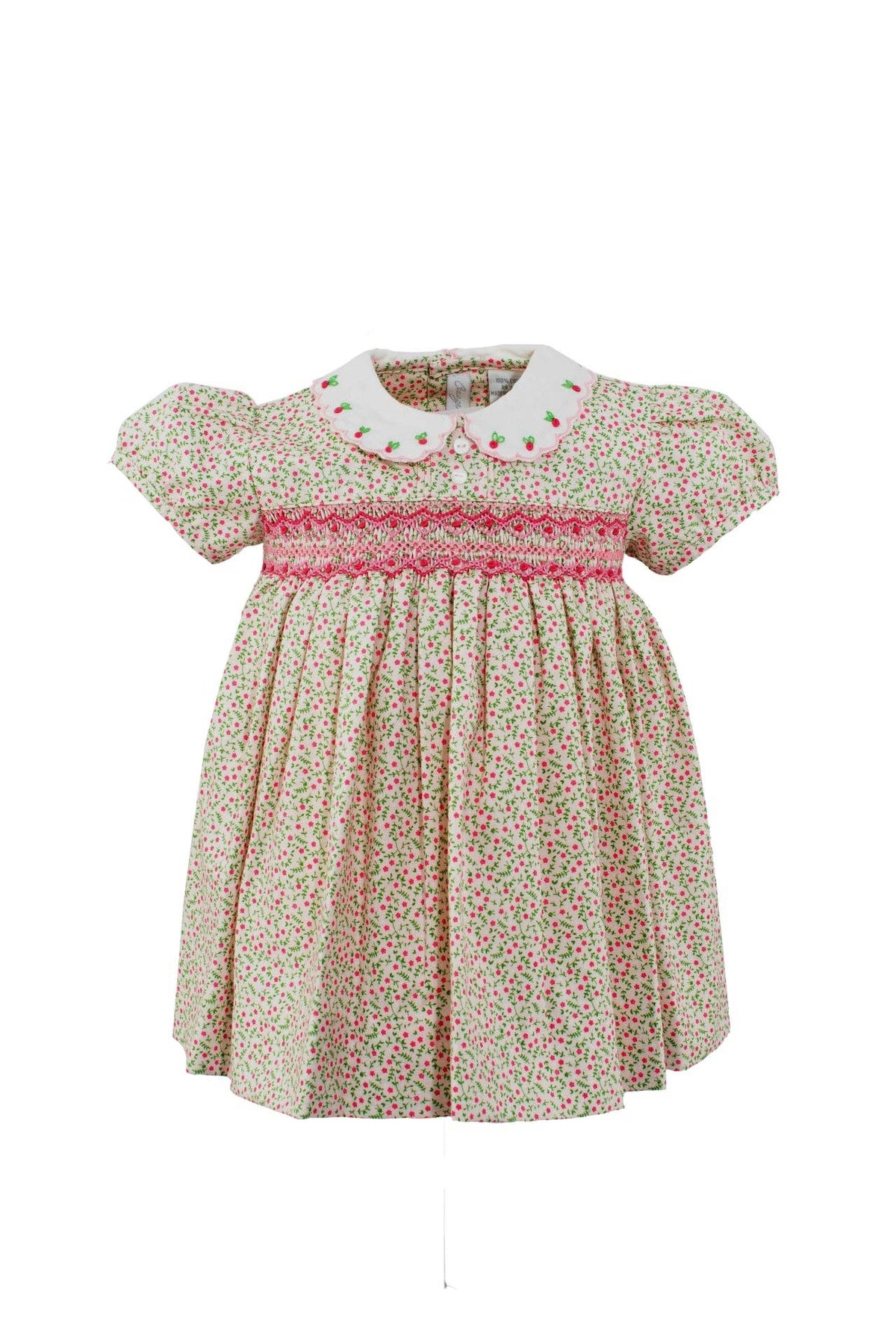 Girl Dress Tan Floral Puff Sleeve free shipping at boltranchstore.com