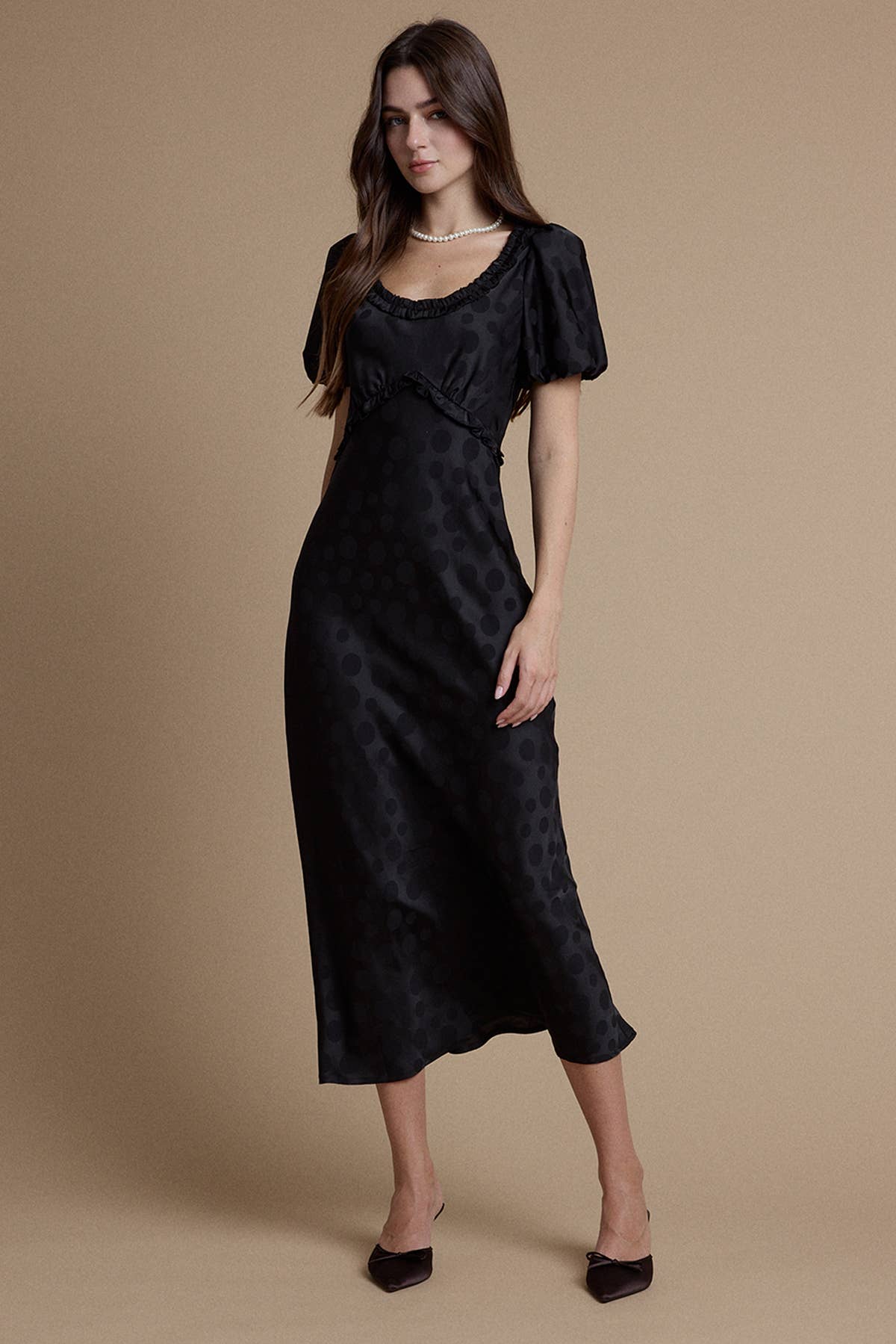 Lily Ruffle Trim Polka Dot Dress