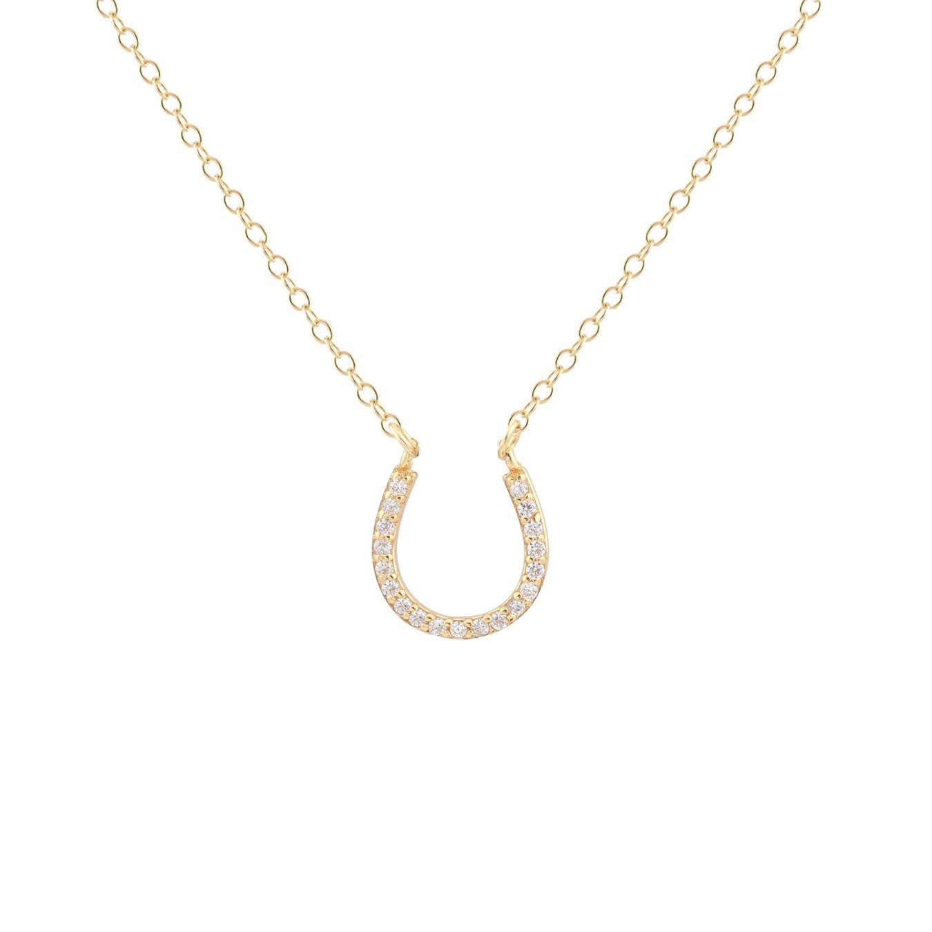 Horseshoe Crystal Charm Necklace