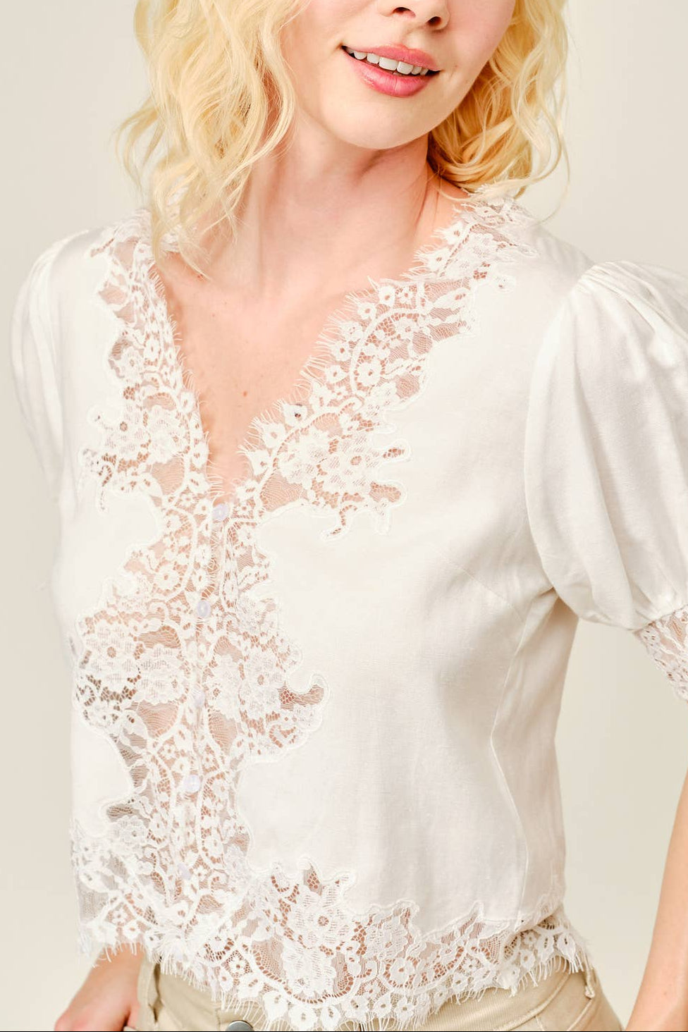 Cordelia Lace Trim Blouse