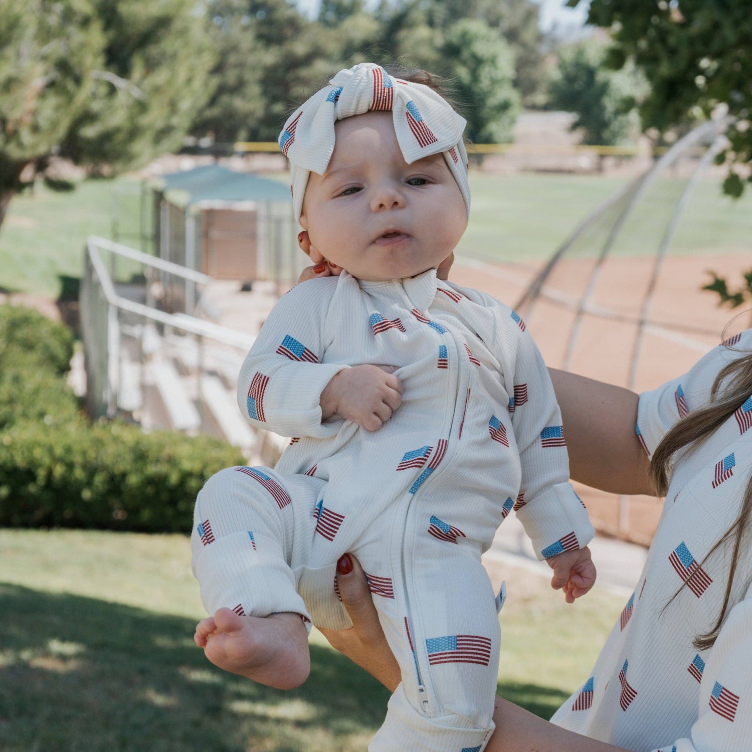Bamboo Zip Pajamas Americana Ribbed