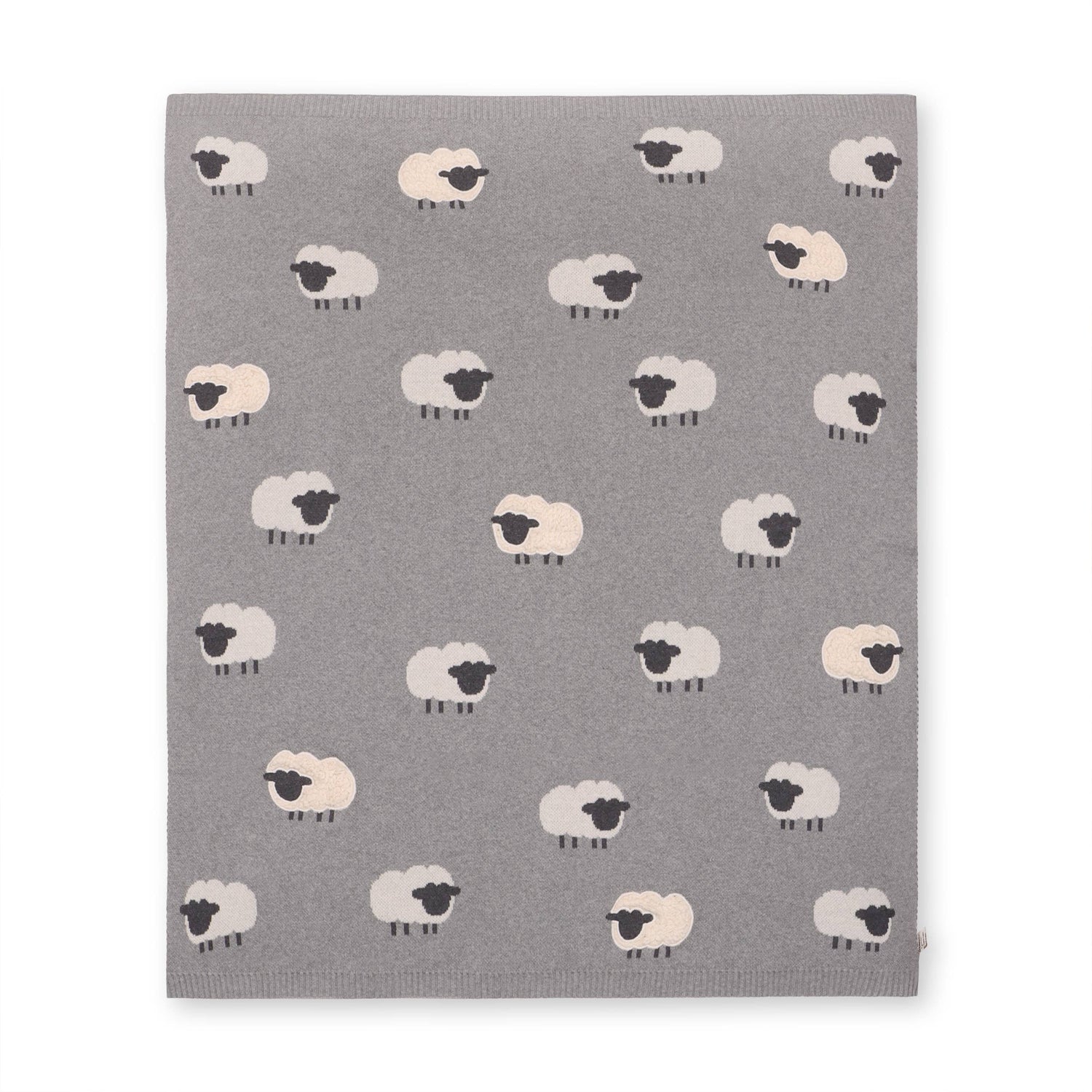 Woolly Sheep Organic Jacquard Knit Baby Blanket