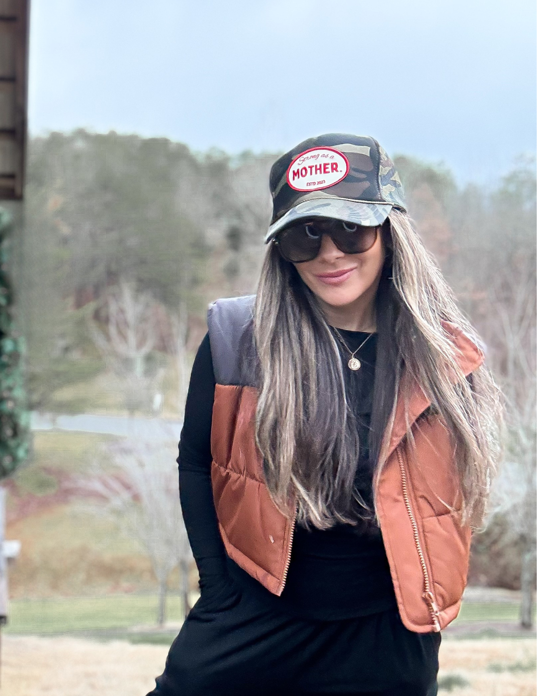 VINTAGE Strong as a mother Patch Hat in Camo
