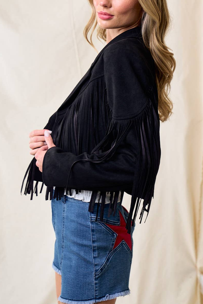 Dakota Faux Suede Fringe Jacket