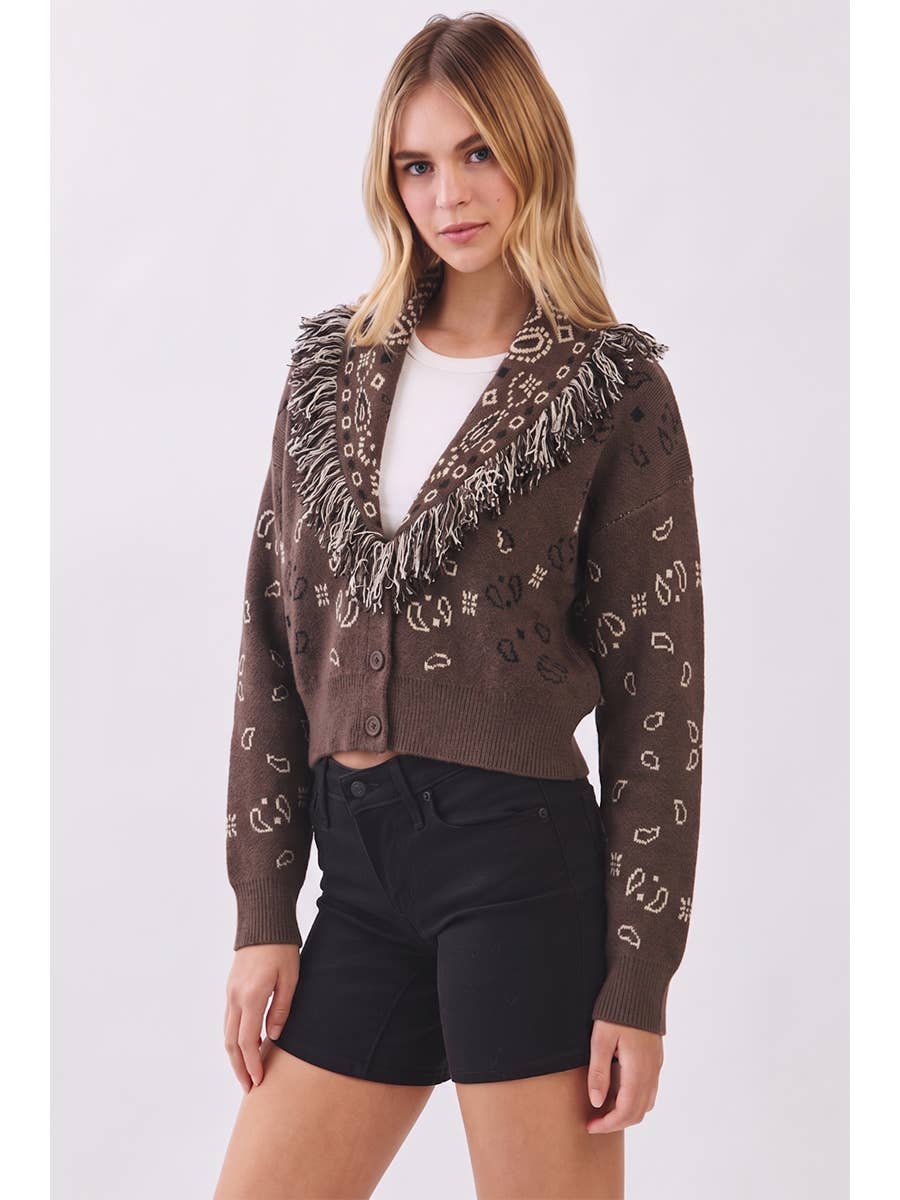Kyla Womens Boho Knit Cardigan
