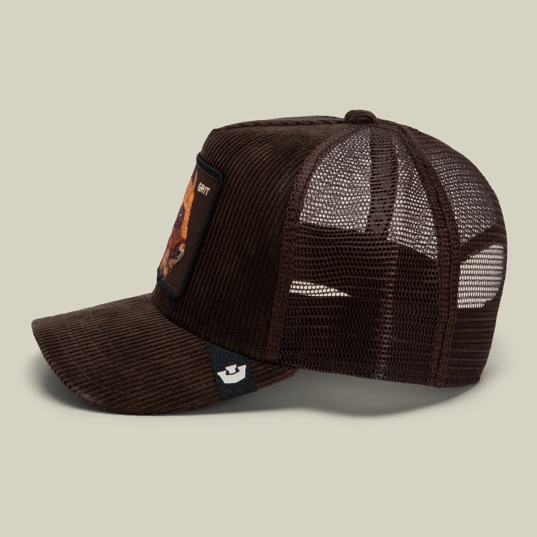 Goorin Bros Corduroy Grit brown mesh panels through the sides and back for airflow cowboy style