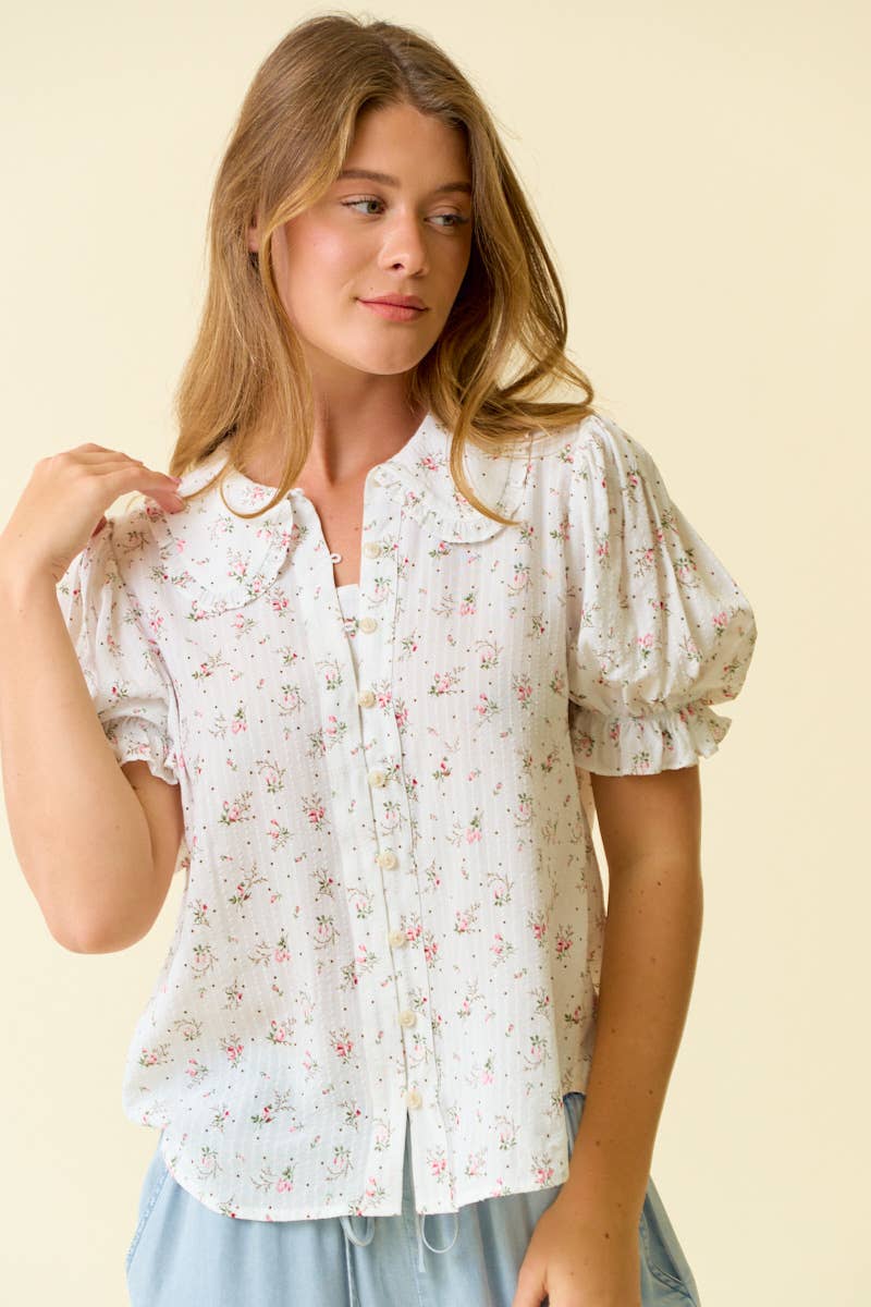Jennifer Floral Puffed Sleeve Top
