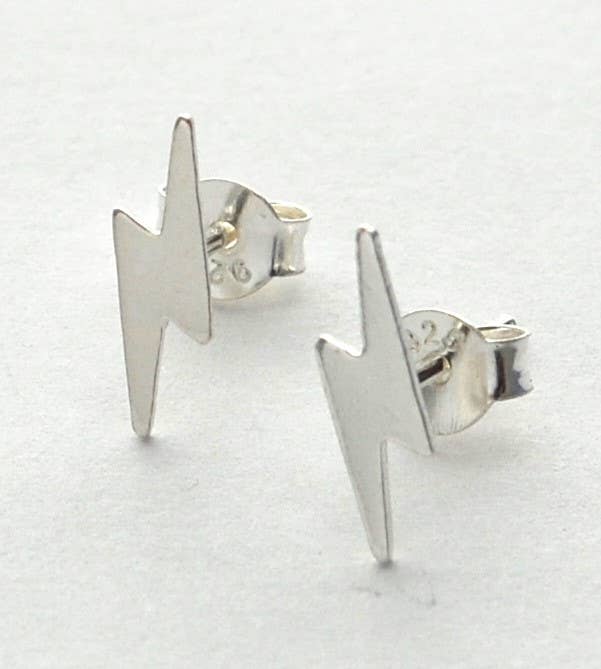 Lightning Bolt Stud Earrings sterling