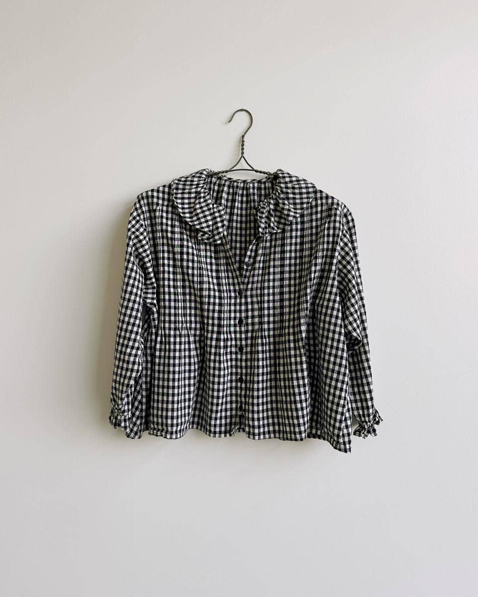Nesaea Prairie Noir Gingham Blouse