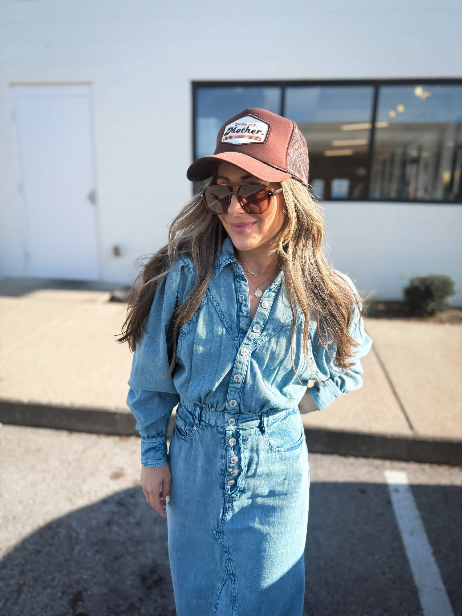 RETRO Strong as a Mother Patch Hat in Mocha