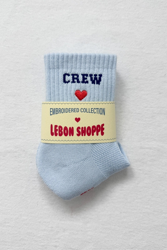 Le Bon Embroidered Crew Socks