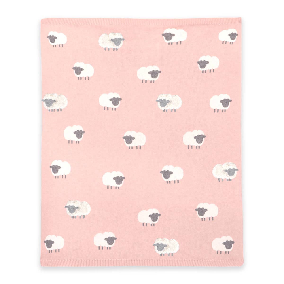 Woolly Lamb 3D Organic Cotton Jacquard Knit Baby Blanket
