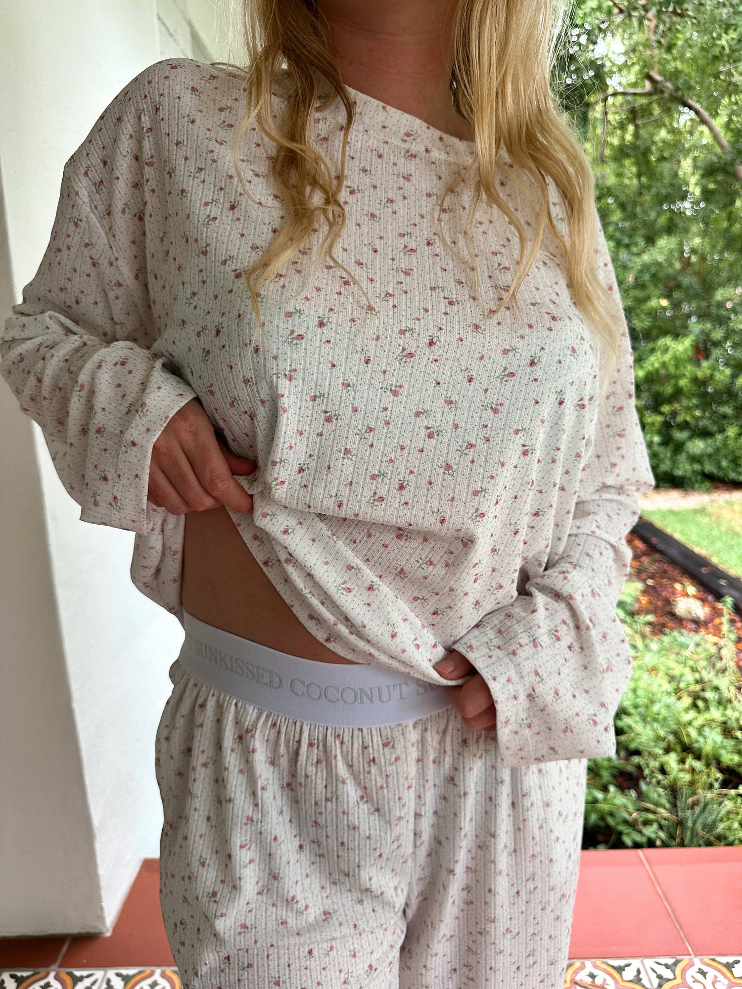 Womens Floral Pajama Top