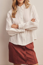 Womens fashion Utah western clothing Lace Trim Embroidered Button Down Blouse Off White SKU FT0060WHT Boltranchstore.com free shipping