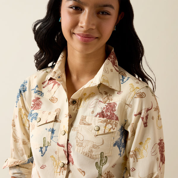Ariat Girls Ranch Tale Western Snap Shirt