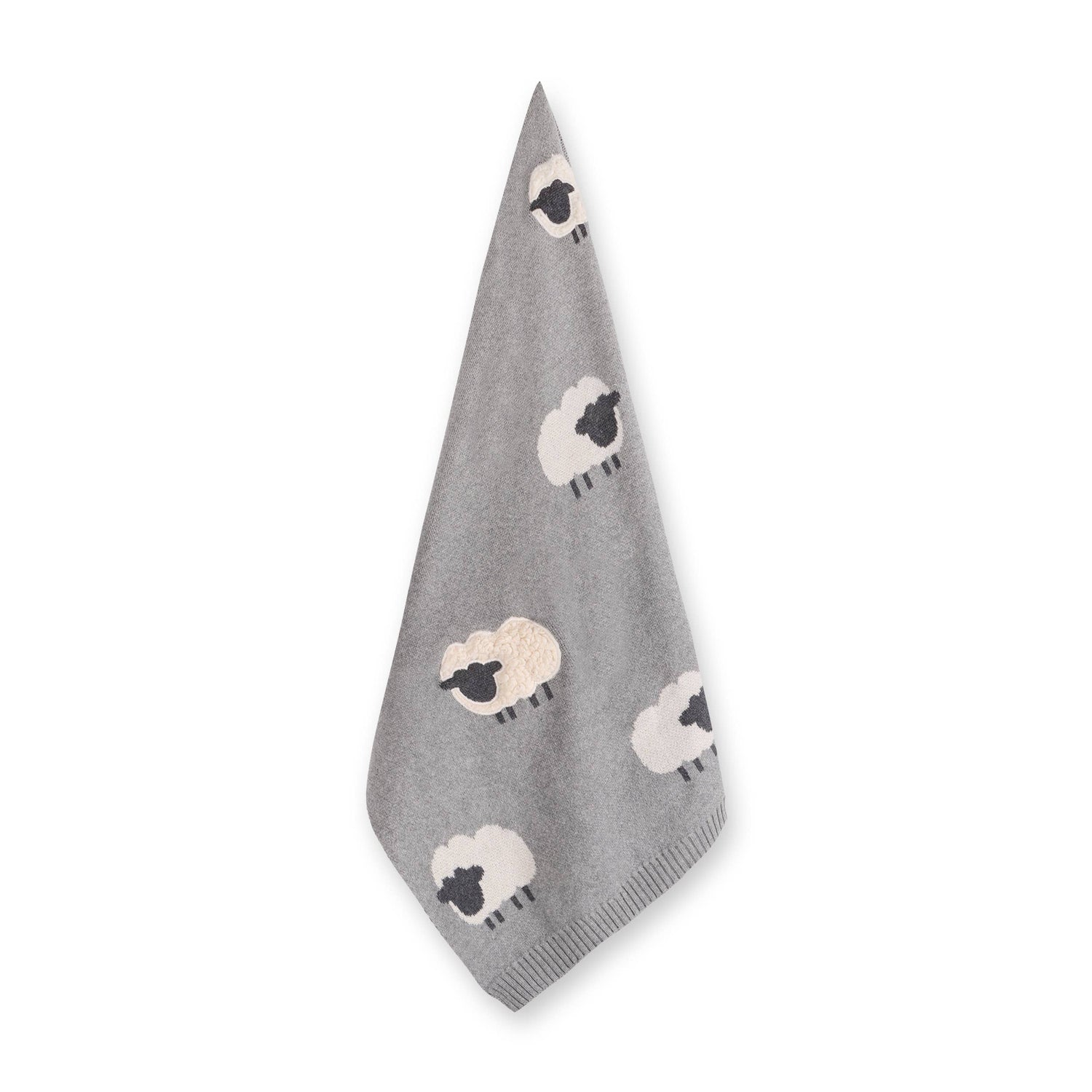 Woolly Sheep Organic Jacquard Knit Baby Blanket
