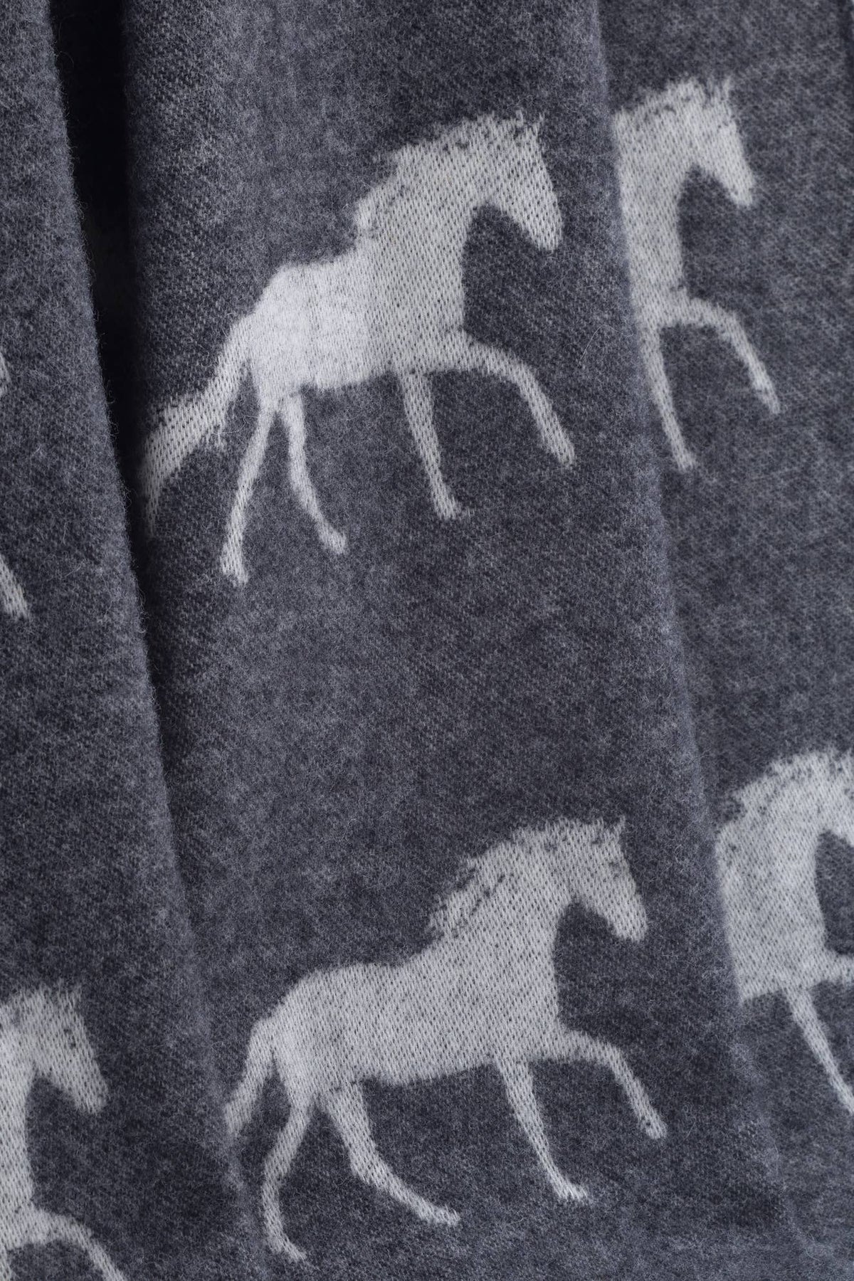 JJ Textiles Horse Soft Black Pure Wool Throw