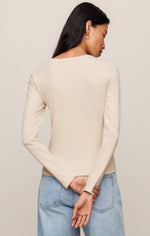 Z Supply Greyson Scoop LS Tee Chalk ZT263370 - Womens Western Fashion Style