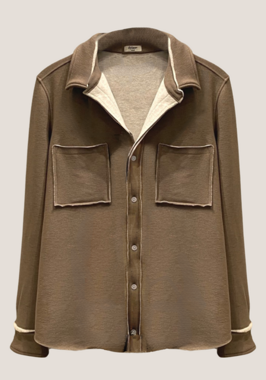 Dylan Womens Cozy Boyfriend Shirt brown womens comfortable fall 2025 at Boltranchstore.com free shipping