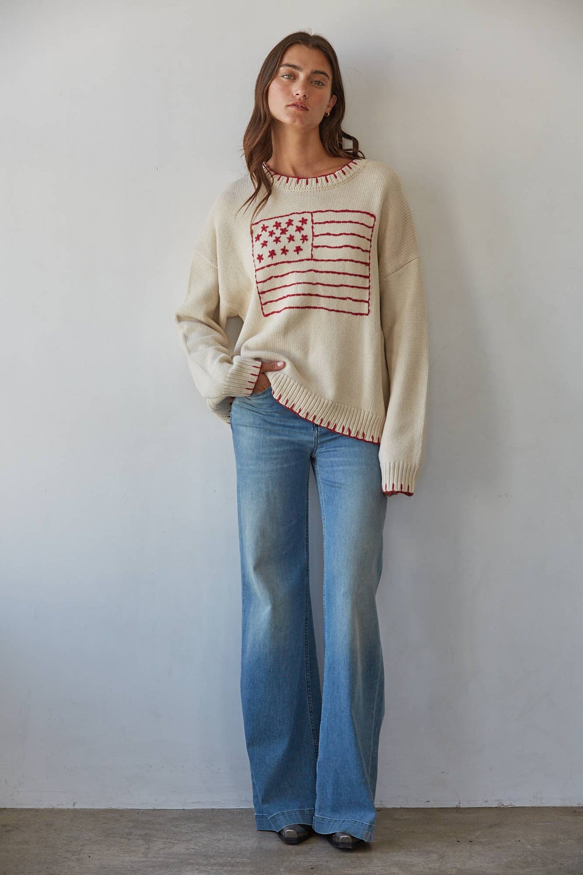 American Womens Flag Pullover