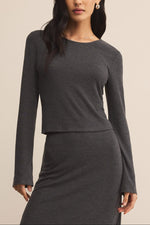 Z Supply Demure Top Charcoal heather fall 2025 womens fashion free shipping in stock Boltranchstore.com