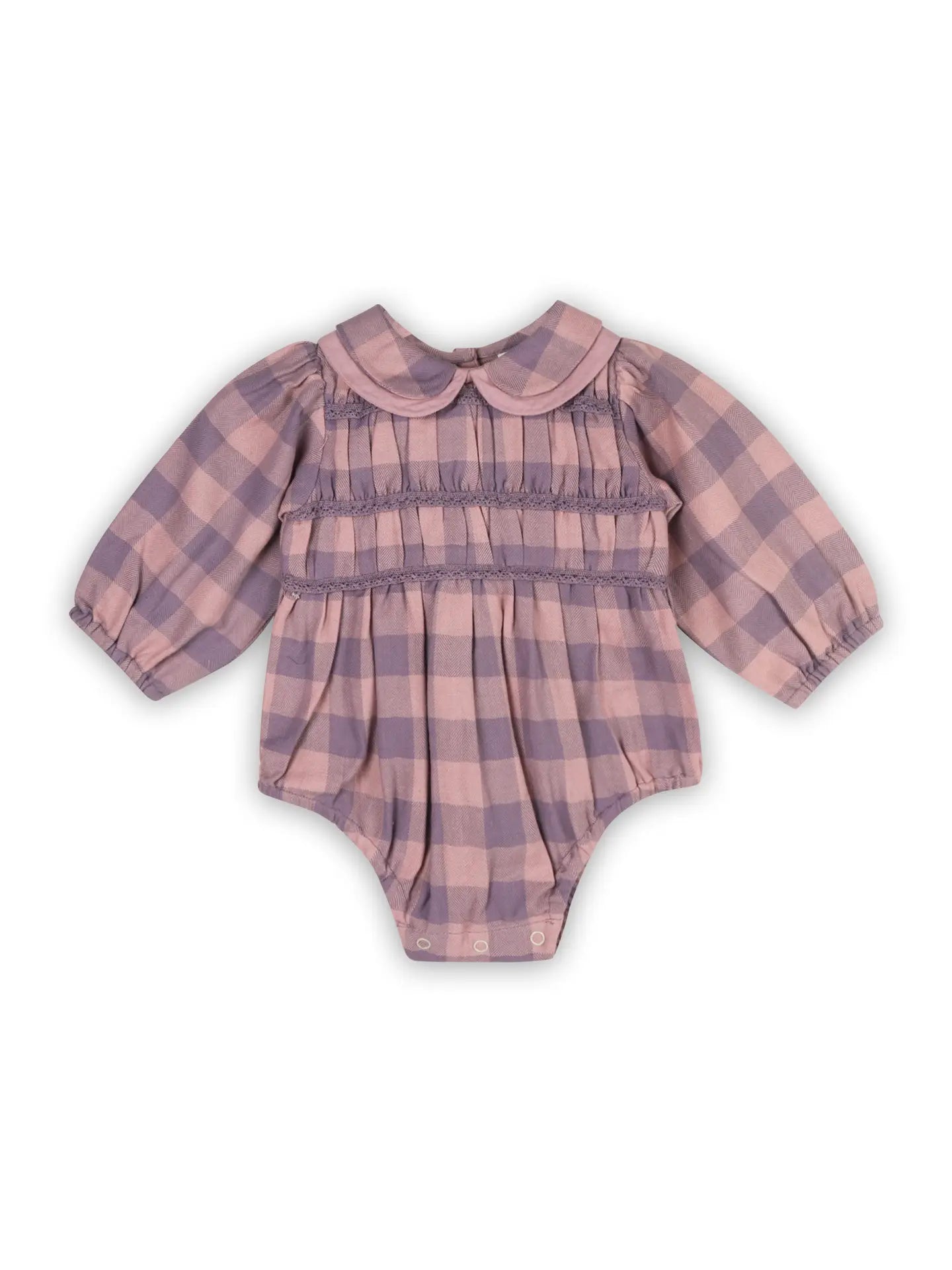 Smocked Peter Pan Gingham Baby Romper