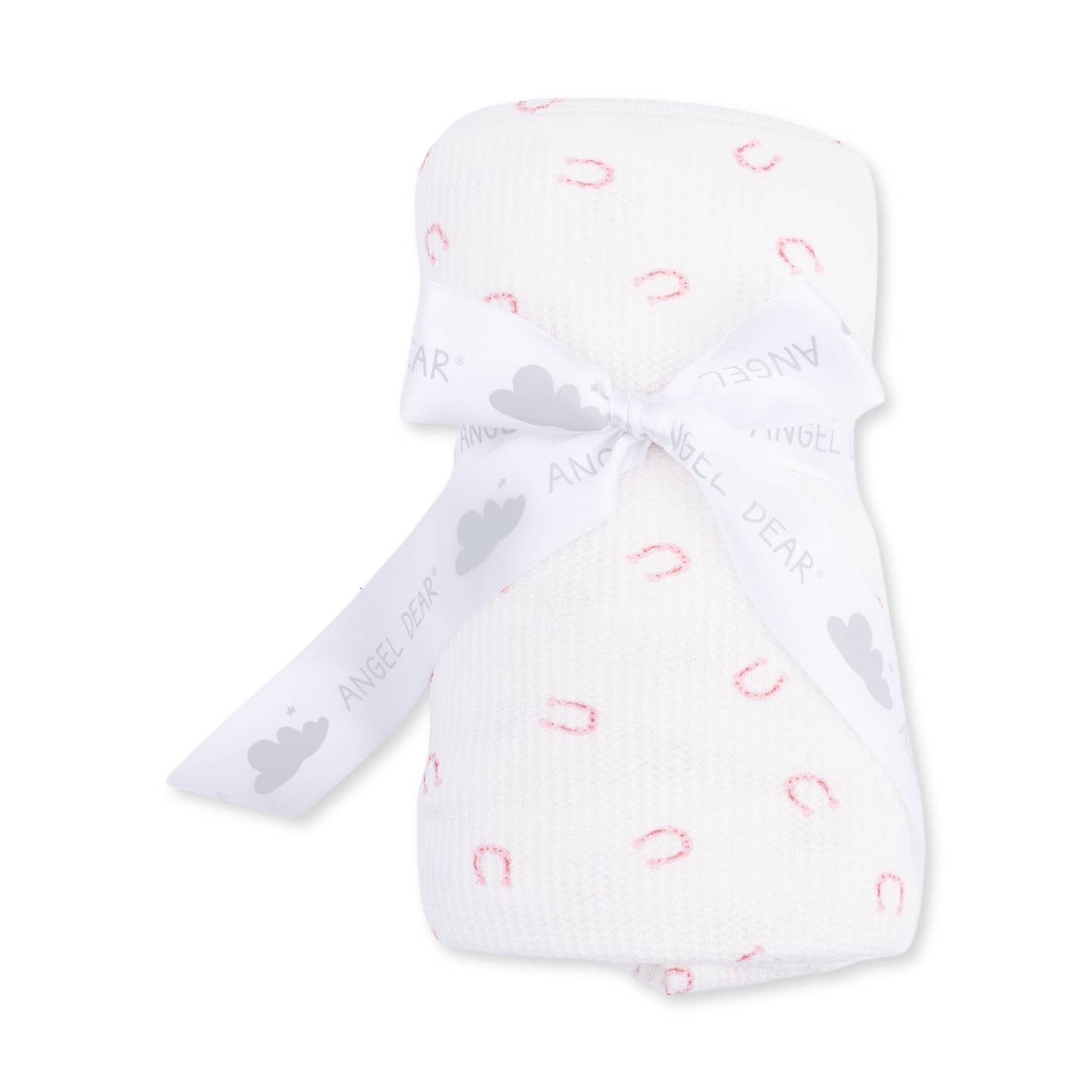 Little Horseshoes Pink Swaddle Blanket