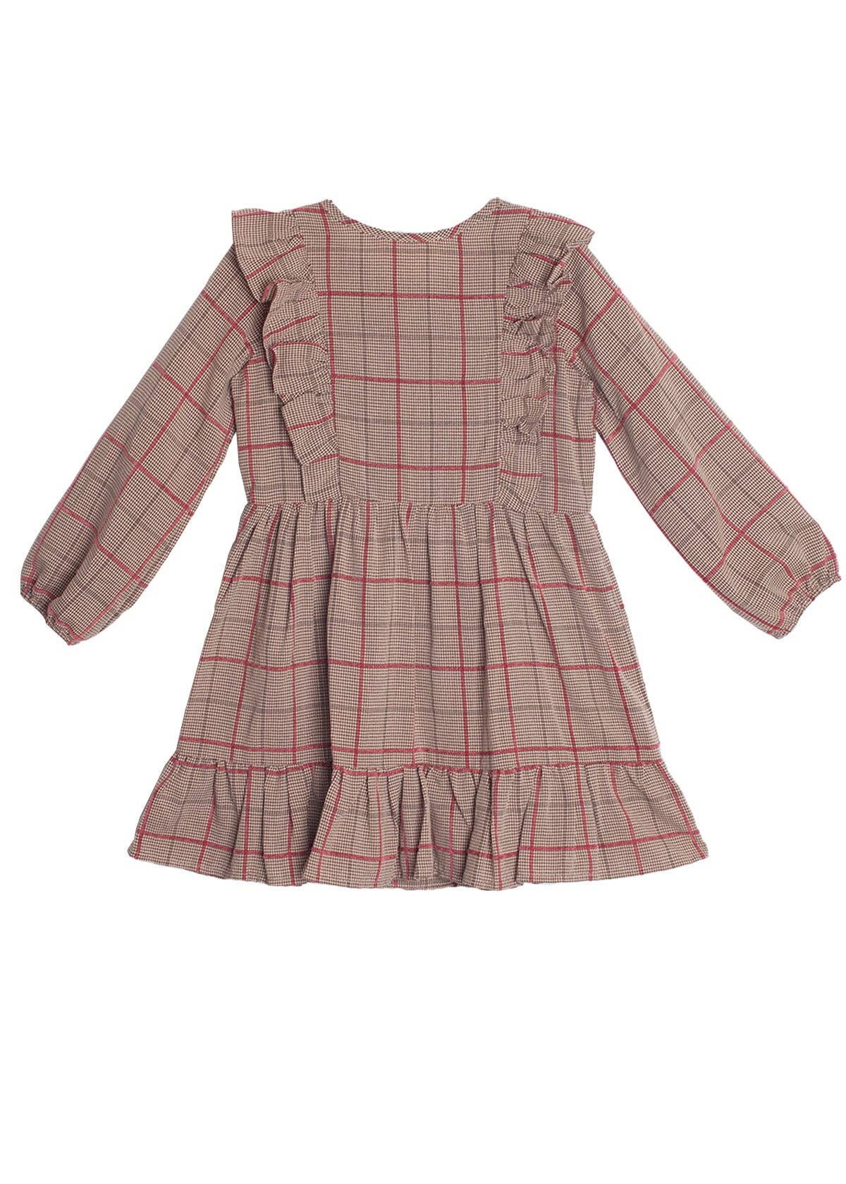 Hazel Button Brown Dress