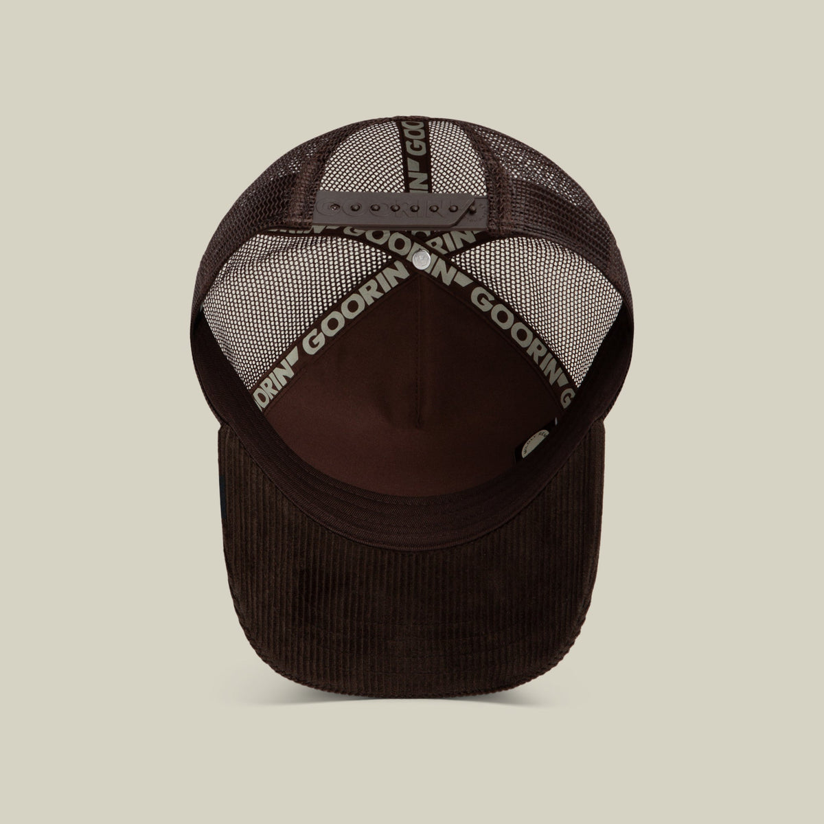 Goorin Bros Corduroy Grit brown underbrim beneath the brim for a quiet contrast Kamas Utah