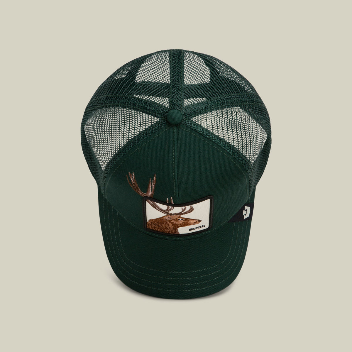Goorin Bros Over the Line Buck six panel crown with a matching covered top button and clean seams rodeo ready