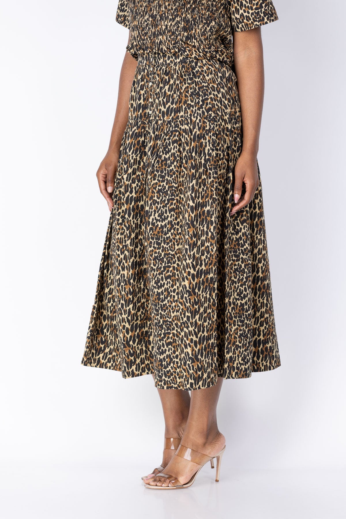 THE GREAT Highland Skirt Tan Leopard