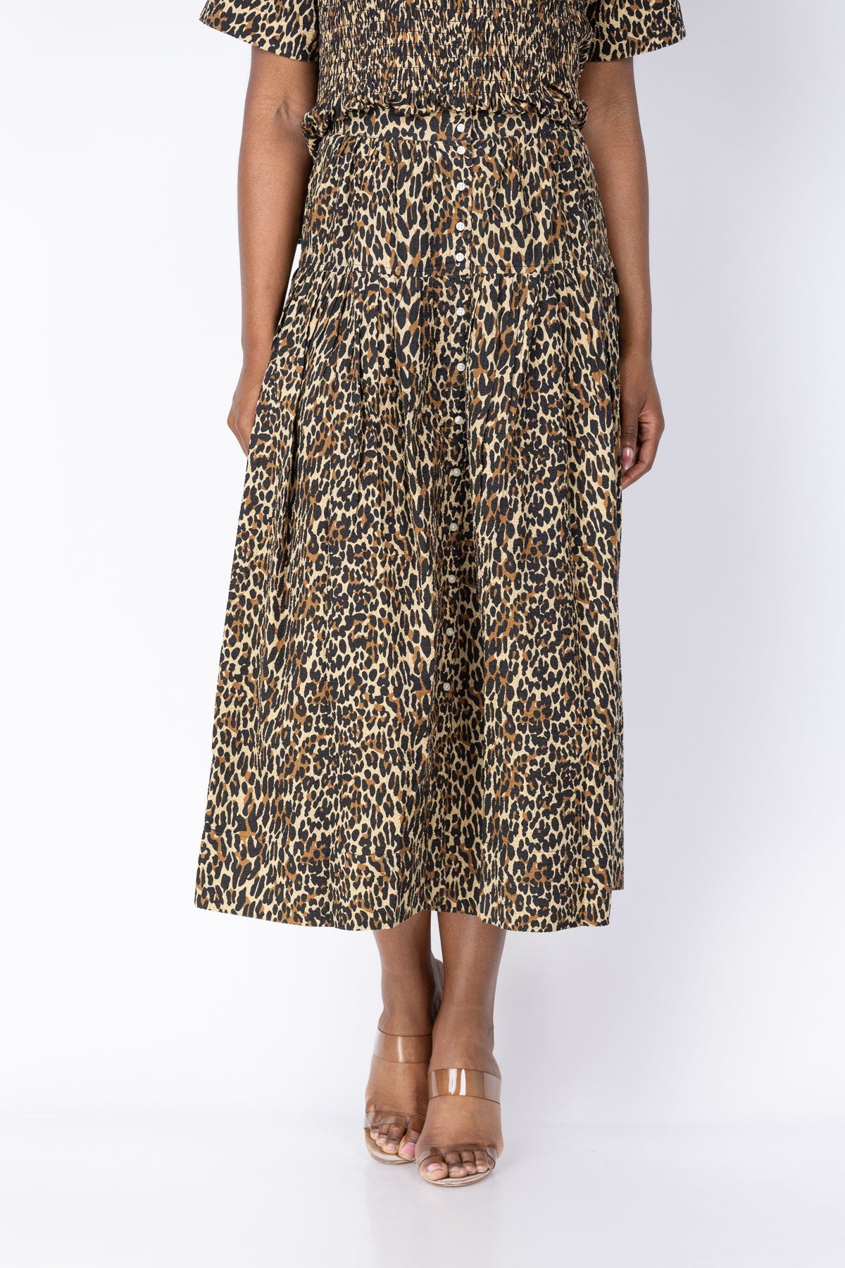 THE GREAT Highland Skirt Tan Leopard