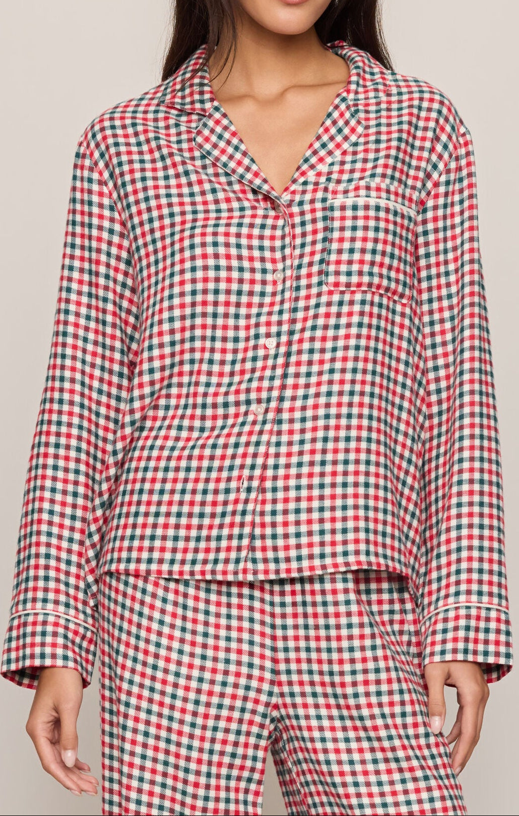 Z Supply Jolly Ruby Red Gingham PJ Top