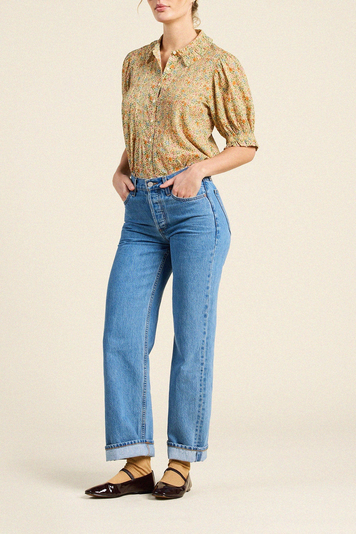 Trovata Jess Blouse Gardenette printed cotton top made to be self styled for warm days western fashion cowgirl