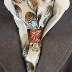 Fringe Slide Angelo holds a wild rag snug at the collar ranch wear