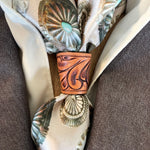 Fringe Slide Angelo hand tooled and sewn genuine leather triangular tube slide womens western boutique Utah SKU SLDEANGE0012